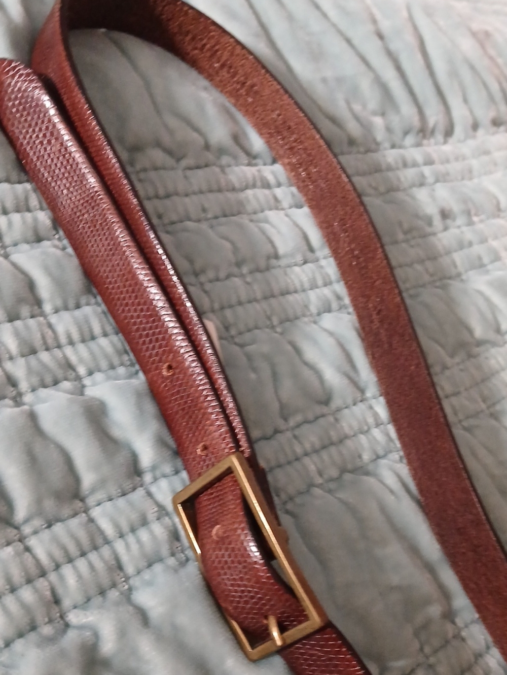Banana Republic Classic Brown Leather Belt with Gold Brass Buckle